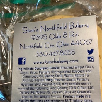 Stan's Northfield Bakery - Stan's Bakery ingredients! Please don't let your family eat this poison! - Bakeries Near Me - Northfield, Ohio Stan's Northfield Bakery - Stan's Bakery ingredients! Please don't let your family eat this poison! - Bakeries Near Me - Northfield, Ohio
