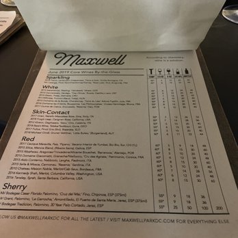Maxwell Park - Menu - Wine Bars Near Me - Washington, DC, District of Columbia