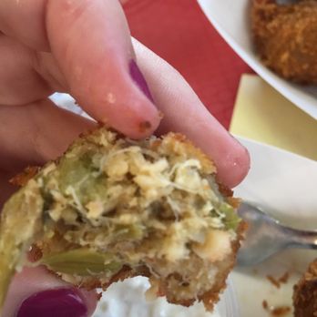 Shrimp N Stuff - Inside of crab ball - Seafood Near Me - Galveston, Texas Shrimp N Stuff - Inside of crab ball - Seafood Near Me - Galveston, Texas
