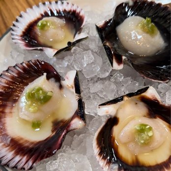 Roe Seafood Restaurant - PERUVIAN SCALLOPS scallop on the half shell, fresh wasabi, sour yuzu - Seafood Near Me - Long Beach, California Roe Seafood Restaurant - PERUVIAN SCALLOPS scallop on the half shell, fresh wasabi, sour yuzu - Seafood Near Me - Long Beach, California