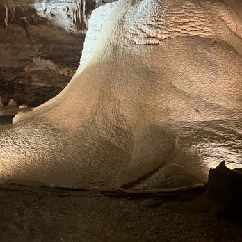 Inner Space Cavern - Massive flow stone with large sheets of water running down - Tours Near Me - Georgetown, Texas