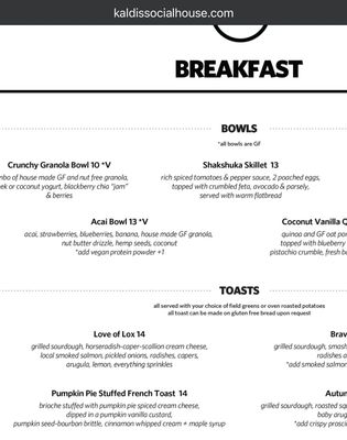 Menu photo 2 Kaldi's Social House Silver Spring, MD Menu photo 2 Kaldi's Social House Silver Spring, MD