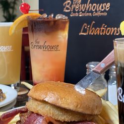The Brewhouse - Western burger with a mai tai