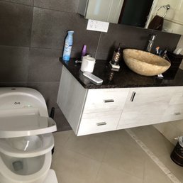 Brand new bathroom! All Plumbing fixtures, sink, and toilet purchased at Three way plumbing!