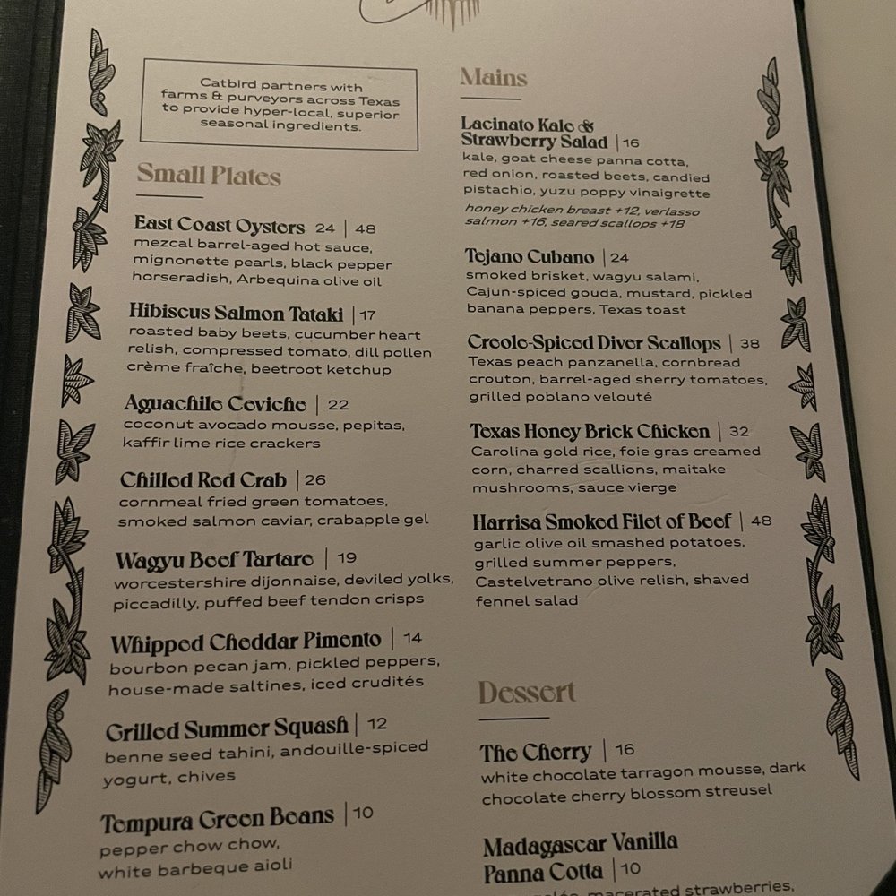 Catbird - Menu - Tapas/Small Plates Near Me - Dallas, Texas Catbird - Menu - Tapas/Small Plates Near Me - Dallas, Texas