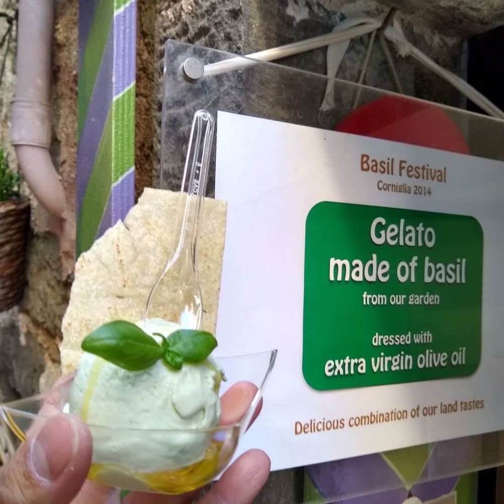 Alberto Gelateria - Basil gelato with evoo.  Interesting. - Ice Cream & Frozen Yogurt Near Me - Corniglia, SP