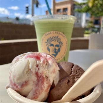 Sage Creamery - Double scoop and a matcha latte - Ice Cream & Frozen Yogurt Near Me - Ewa Beach, Hawaii Sage Creamery - Double scoop and a matcha latte - Ice Cream & Frozen Yogurt Near Me - Ewa Beach, Hawaii