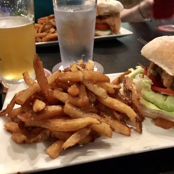Bottle Bar East - Traditional burger with fries. SO YUMMY! - Beer, Wine & Spirits Near Me - Philadelphia, Pennsylvania