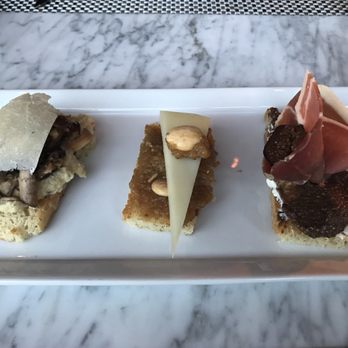 Fig & Olive - Crostinis: Mushroom, Manchego, and Prosciutto - French Near Me - Houston, Texas