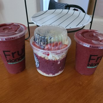 Fruit Wonders - Acai bowl and berry smoothies. Yummy Total for these 3 items was $29 - Juice Bars & Smoothies Near Me - Murrieta, California