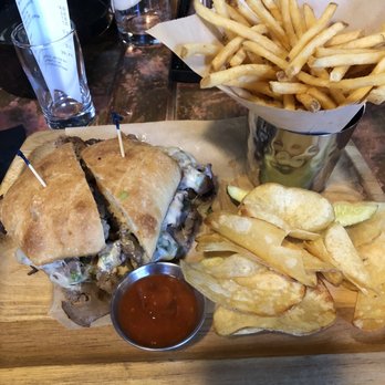Finney's Crafthouse - Burbank - Prime rib cheesesteak with fries - New American Near Me - Burbank, California