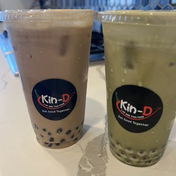 Kin-D Lao & Thai Food - Brown sugar milk boba & Matcha milk boba - Thai Near Me - Plano, Texas