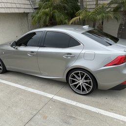 Lexus IS350 Fsport with Vossen HF-3 gloss graphite rims.