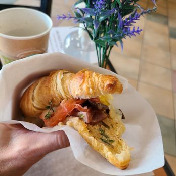 Orange Paris Cafe - Ham and Cheese Croissant (AMAZING!!!) - Sandwiches Near Me - Costa Mesa, California