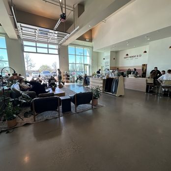 Happy Monday - More seating- I love that the garage door opens! - Coffee & Tea Near Me - Roseville, Minnesota Happy Monday - More seating- I love that the garage door opens! - Coffee & Tea Near Me - Roseville, Minnesota