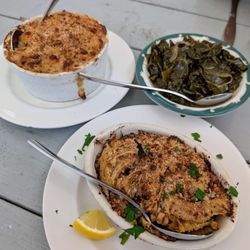 Birdhouse - Mac and cheese, collards, roasted fennel with ricotta