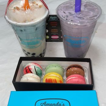 Amanda’s Macaron Shoppe - Birthday Cake and The Purple One Bubble Tea, Assorted Macarons - Gluten-Free Near Me - Arlington, New York