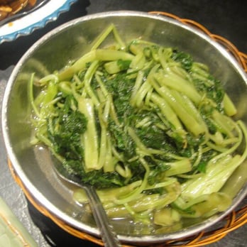 Congee Village - Chinese spinach or also called Kang Kong - and they will understand what you are looking for - no soy sauce please - Cantonese Near Me - New York, New York Congee Village - Chinese spinach or also called Kang Kong - and they will understand what you are looking for - no soy sauce please - Cantonese Near Me - New York, New York