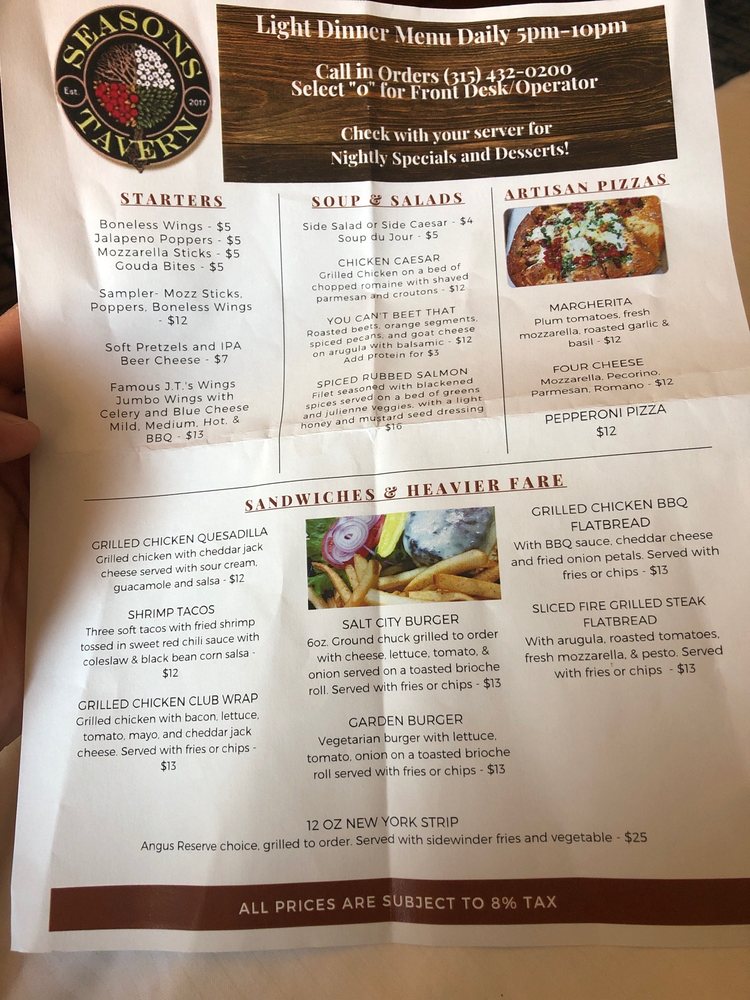 Food from Seasons Tavern