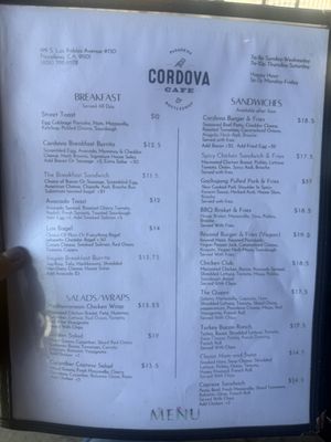 Menu photo 1 Cordova Cafe & Bottleshop Pasadena, CA Menu photo 1 Cordova Cafe & Bottleshop Pasadena, CA
