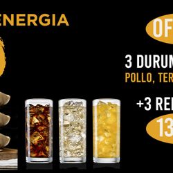 Pizza Energia - Oferta 3 Durum con 3 Refrescos por solo 13,50€