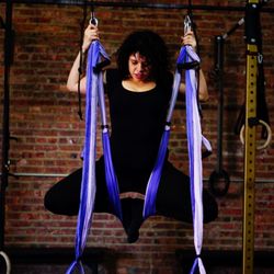 YouMeTrapeze - Kim is demonstrating Butterfly pose, great hip opener