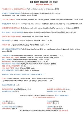 Menu photo 1 Big Dogs Barbeque Grant, FL