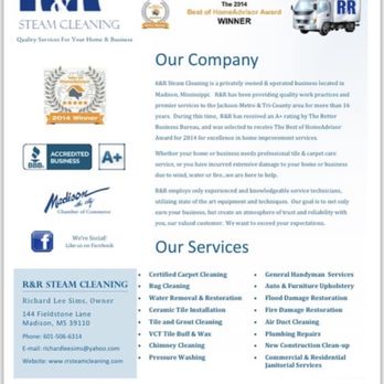 R&R Steam Cleaning - Carpet Cleaning Near Me - Madison, Mississippi R&R Steam Cleaning - Carpet Cleaning Near Me - Madison, Mississippi