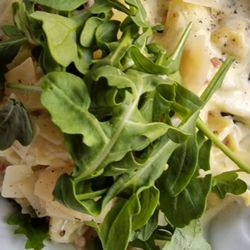 Café Florian - Fagotti mit Pfifferlingen und Speck (Tagesgericht)