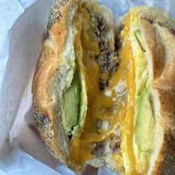 M & R Deli - An actual breakfast sandwich eggs steak cheddar and avocado