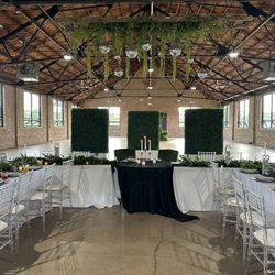 Chiavaris - Wedding party head table. In the Industrial Building at the Lake County Fairgrounds. Crown Point IN