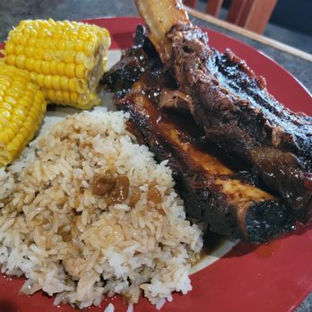 Southern Twist - Beef ribs with Jasmine rice and gravy, corn - Southern Near Me - Barstow, California Southern Twist - Beef ribs with Jasmine rice and gravy, corn - Southern Near Me - Barstow, California