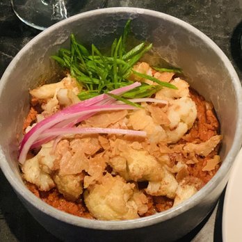Trust - Cauliflower, Chicken Skin, Salsa Macha - Tapas/Small Plates Near Me - Santa Ana, California Trust - Cauliflower, Chicken Skin, Salsa Macha - Tapas/Small Plates Near Me - Santa Ana, California