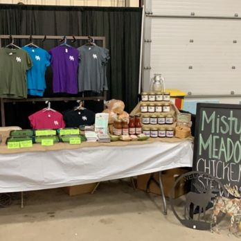 Misty Meadows - a table with various products for sale - Grocery Near Me - Grand Isle, Maine Misty Meadows - a table with various products for sale - Grocery Near Me - Grand Isle, Maine