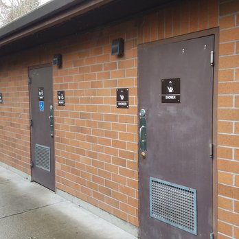 Champoeg State Park - Three (free!) showers at the bathroom near the cabin. One is especially large. - Campgrounds Near Me - Saint Paul, Oregon