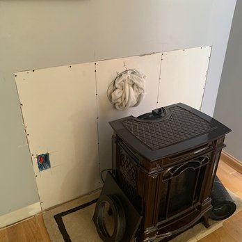 F&S Fireplace Systems - current state, 6+months post install, we are dealing with waiting for a tape & mud guy we have to pay another $300 for fixing the wall - Fireplace Services Near Me F&S Fireplace Systems - current state, 6+months post install, we are dealing with waiting for a tape & mud guy we have to pay another $300 for fixing the wall - Fireplace Services Near Me