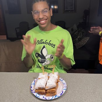 Gerald's Donuts & Burgers - Beignets stacked like a cake! - Donuts Near Me - Arabi, Louisiana