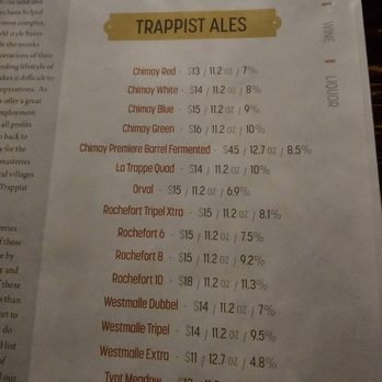 The Trappe Door - Menu - Belgian Near Me - Greenville, South Carolina