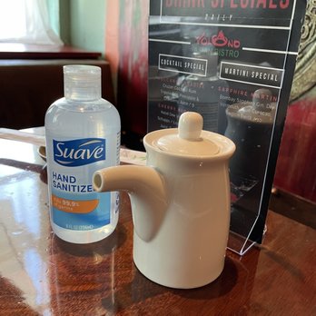Volcano Asian Bistro - Hand sanitizer on every table - Asian Fusion Near Me - Alpharetta, Georgia