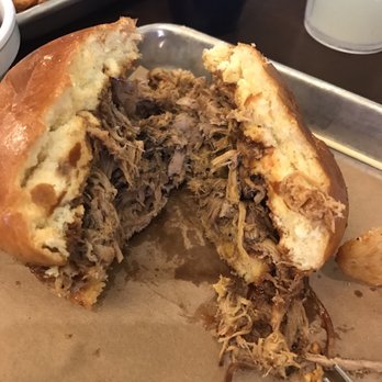 Blind Squirrel - Inside BBQ sandwich. Lots of meat! - Sports Bars Near Me - Louisville, Kentucky