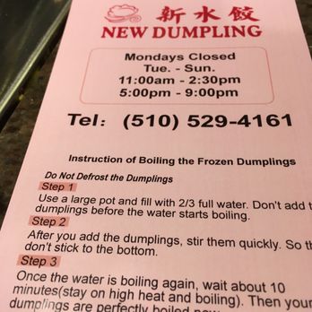 New Dumpling - Instructions - Chinese Near Me - El Cerrito, California