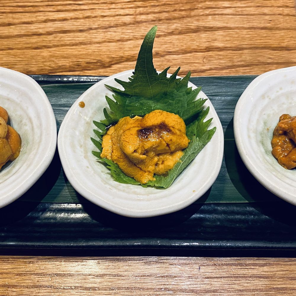 Sushi Lin Brooklyn - Uni Tasting (Hokkaido, Maine, and Santa Barbara) - Sushi Bars Near Me - Brooklyn, New York Sushi Lin Brooklyn - Uni Tasting (Hokkaido, Maine, and Santa Barbara) - Sushi Bars Near Me - Brooklyn, New York