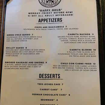 Chala's Wood Fire Grill - Happy Hour Menu - before 6pm - Mexican Near Me - Mesilla, New Mexico