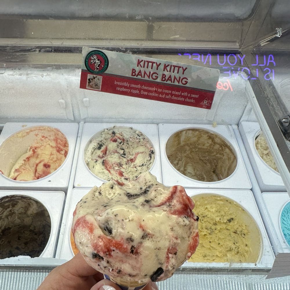 44 Scoops - My favorite flavor at 44 scoops "kitty kitty bang bang" cheesecake, berry, chocolate in vanilla ice cream. - Ice Cream & Frozen Yogurt Near Me - West Bloomfield Township, Michigan 44 Scoops - My favorite flavor at 44 scoops "kitty kitty bang bang" cheesecake, berry, chocolate in vanilla ice cream. - Ice Cream & Frozen Yogurt Near Me - West Bloomfield Township, Michigan