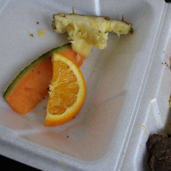 Speggtacular - this is what they called fruit, they laid it on the over cooked steak  instead of putting it in a separate container. - Breakfast & Brunch Near Me - Largo, Florida