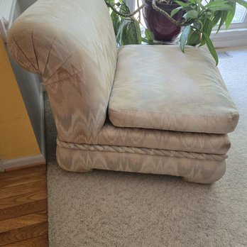 Murphy's Upholstery - Before (dirty and flat cushion) - Furniture Reupholstery Near Me - Greensboro, North Carolina
