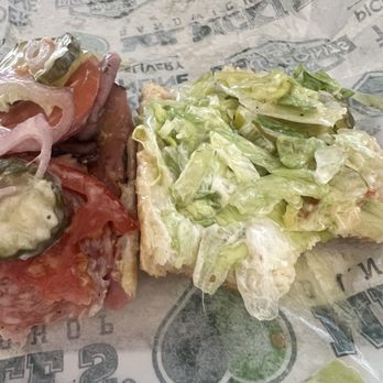 Mr. Pickle's Sandwich Shop - The Italian- wet lettuce, old bread, 1/2 piece of pastrami and 1/2 slice ham 5 pieces of salami. - Sandwiches Near Me - Lincoln, California