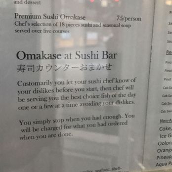 Shiro's - Omakase rules and instructions. - Sushi Bars Near Me - Seattle, Washington