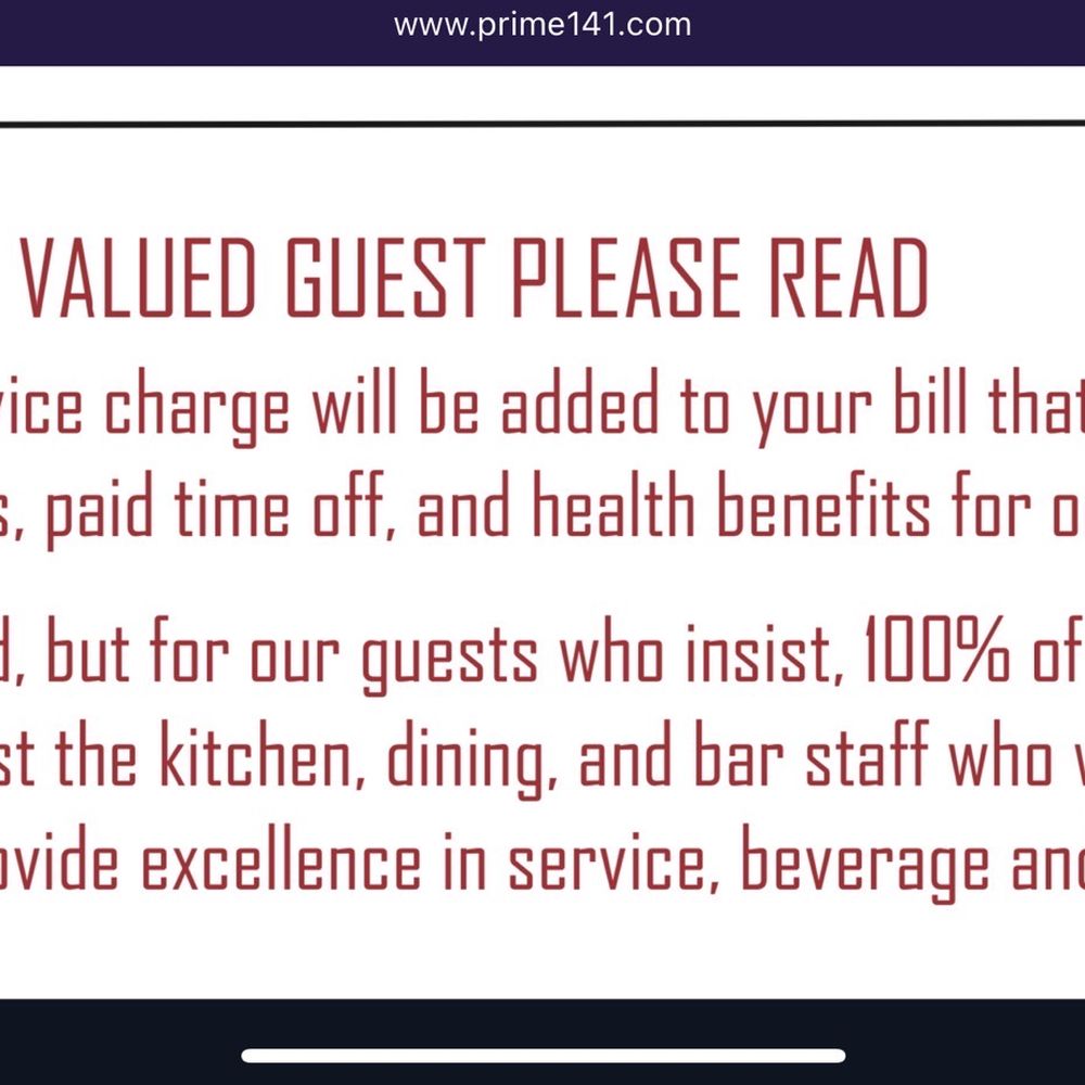 Prime 141 - Note that the establishment adds 22% regardless to your bill. - Steakhouses Near Me - Enterprise, Nevada Prime 141 - Note that the establishment adds 22% regardless to your bill. - Steakhouses Near Me - Enterprise, Nevada