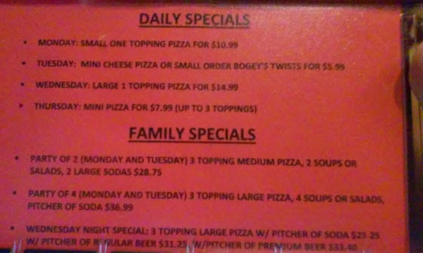 Menu photo 5 Bogey's Pizza San Jose, CA